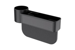 Πολυθηκη Καθισματος Με Μονη Ποτηροθηκη ΜΑΥΡΗ/CARBON