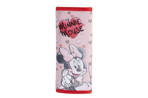 Μαξιλαράκι Ζώνης Ασφαλείαςminnie Mouse ''Καρδιές'' Βελούδινο Ροζ 1 Τεμάχιο