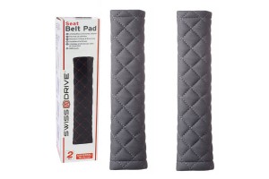 Μαξιλαράκια Ζώνης Ασφαλείας Swiss26x6.3cm Γκρι Με Γκρι Ραφή Ζευγάρι 2 Τεμάχια