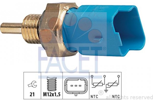 Facet Αισθητήρας, θερμοκρ. Ψυκτικού Υγρού - 7.3291