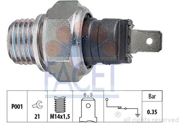 Facet Διακόπτης Πίεσης Λαδιού - 7.0006