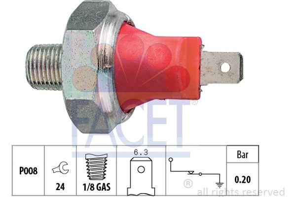 Facet Διακόπτης Πίεσης Λαδιού - 7.0035
