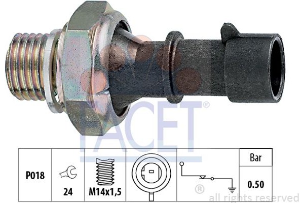 Facet Διακόπτης Πίεσης Λαδιού - 7.0069