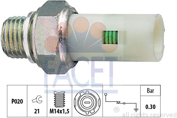 Facet Διακόπτης Πίεσης Λαδιού - 7.0076