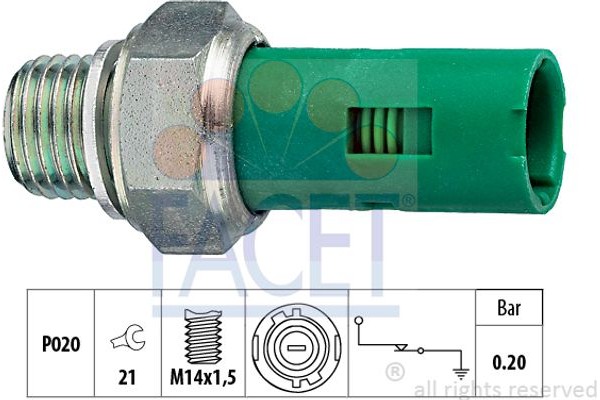 Facet Διακόπτης Πίεσης Λαδιού - 7.0131