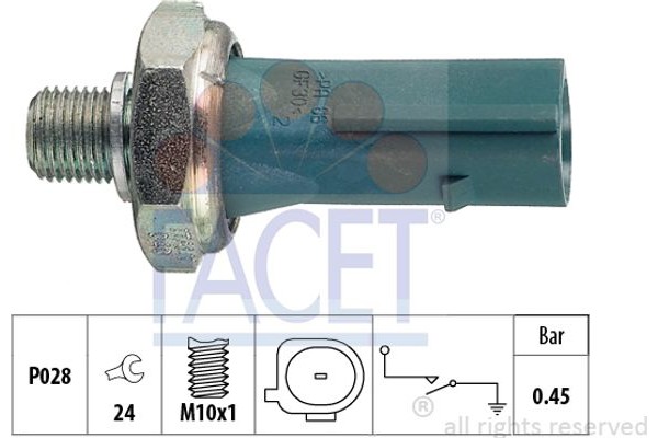 Facet Διακόπτης Πίεσης Λαδιού - 7.0174