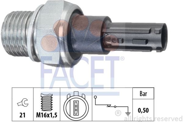 Facet Διακόπτης Πίεσης Λαδιού - 7.0203