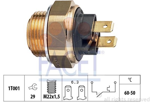 Facet Θερμικός διακόπτης, Βεντιλατέρ Ψυγείου - 7.5034