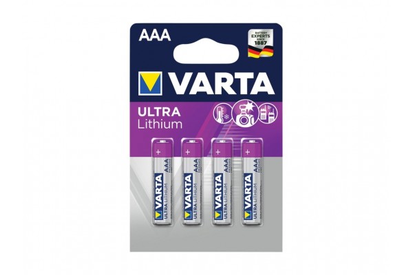 Μπαταριες Λιθιου Varta Ultra Lithium LR03/AAA 1.5V 4ΤΕΜΑΧΙΩΝ (0568021)
