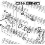 Febest Οδηγός στήριξης, Δαγκάνα φρέν. - 0274-K12EF-KIT