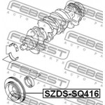 Febest Τροχαλία ιμάντα, Στροφαλοφόρος Άξονας - SZDS-SQ416
