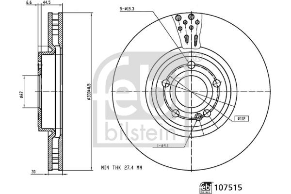 Febi Bilstein Δισκόπλακα - 107515