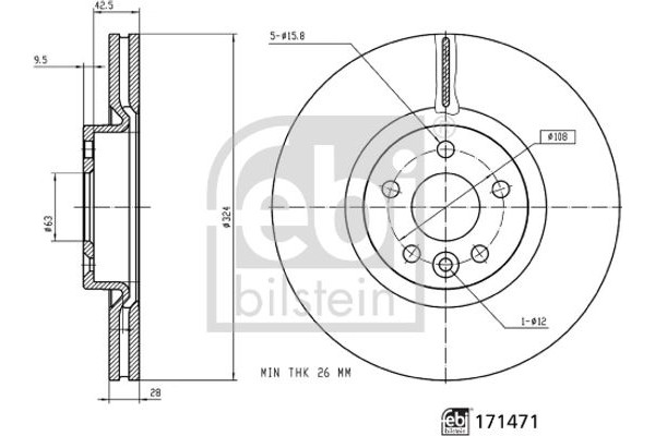 Febi Bilstein Δισκόπλακα - 171471