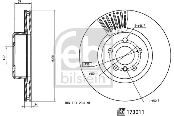 Febi Bilstein Δισκόπλακα - 173011