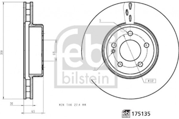 Febi Bilstein Δισκόπλακα - 175135