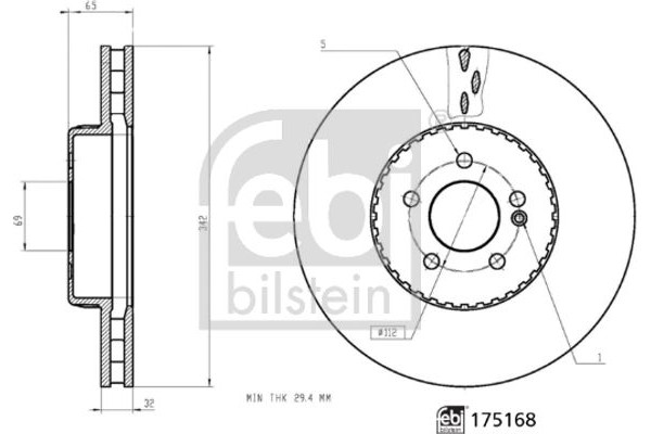 Febi Bilstein Δισκόπλακα - 175168