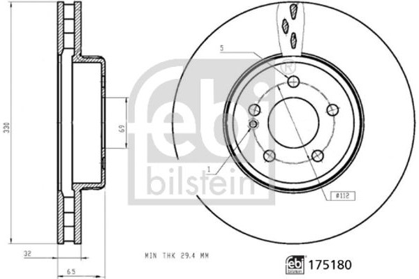 Febi Bilstein Δισκόπλακα - 175180