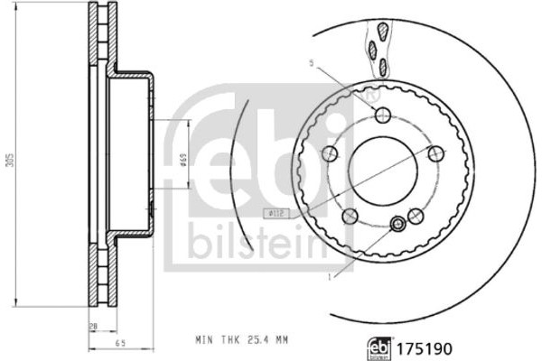 Febi Bilstein Δισκόπλακα - 175190