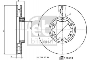 Febi Bilstein Δισκόπλακα - 176991