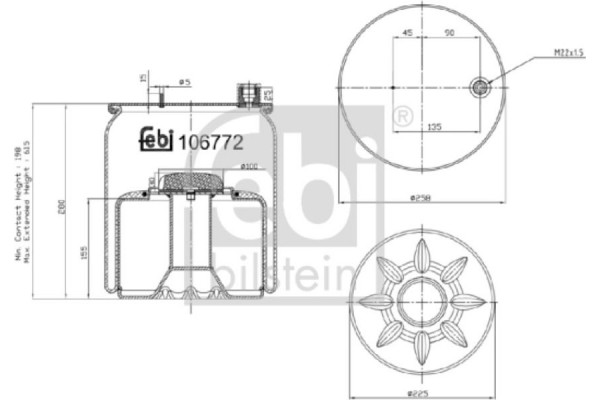 Febi Bilstein Φούσκα, Πνευματική Ανάρτηση - 106772 Febi Bilstein Φούσκα, Πνευματική Ανάρτηση - 106772