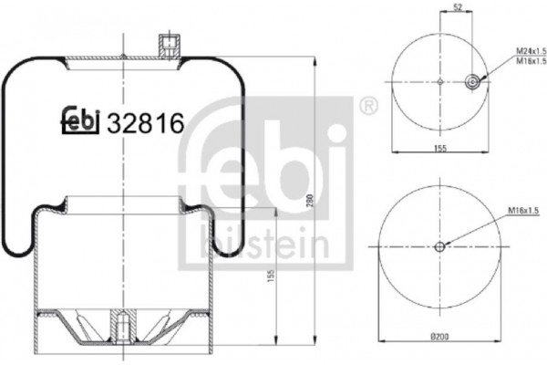 Febi Bilstein Φούσκα, Πνευματική Ανάρτηση - 32816 Febi Bilstein Φούσκα, Πνευματική Ανάρτηση - 32816