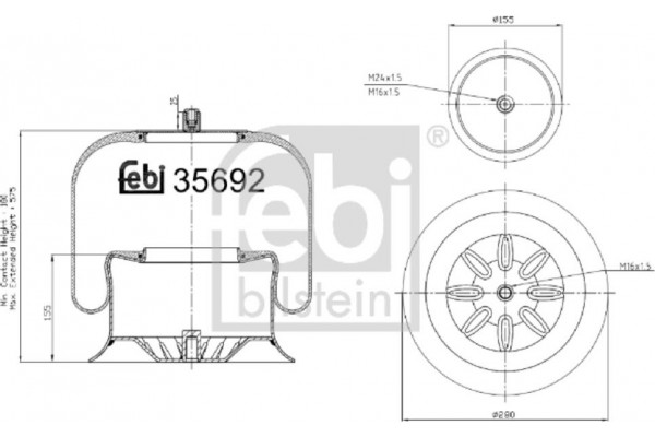 Febi Bilstein Φούσκα, Πνευματική Ανάρτηση - 35692 Febi Bilstein Φούσκα, Πνευματική Ανάρτηση - 35692