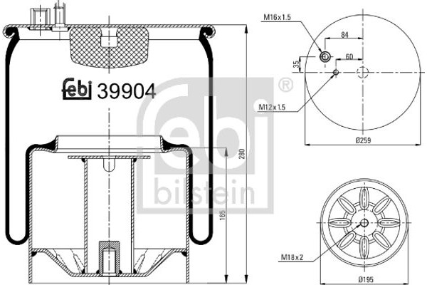 Febi Bilstein Φούσκα, Πνευματική Ανάρτηση - 39904