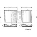 Febi Bilstein Σετ φίλτρων, Αέρας Εσωτερικού Χώρου - 176024