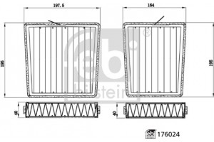 Febi Bilstein Σετ φίλτρων, Αέρας Εσωτερικού Χώρου - 176024