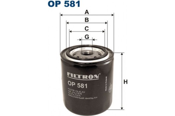Filtron Φίλτρο Λαδιού - Op 581