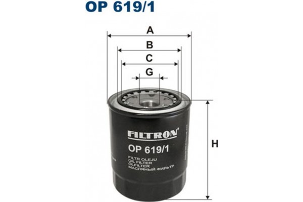 Filtron Φίλτρο Λαδιού - Op 619/1