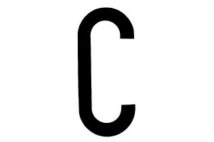 Lampa Αυτοκόλλητο Γράμμα Αυτοκινήτου "C" 8 x 3.5cm σε Μαύρο Χρώμα