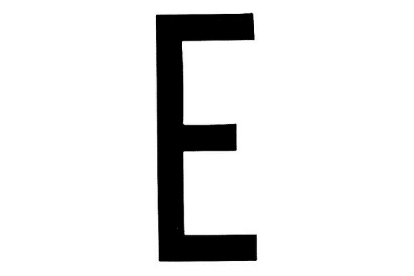 Lampa Αυτοκόλλητο Γράμμα Αυτοκινήτου "E" 8 x 3.5cm σε Μαύρο Χρώμα