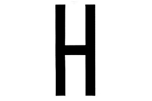 Lampa Αυτοκόλλητο Γράμμα Αυτοκινήτου "H" 8 x 3.5cm σε Μαύρο Χρώμα