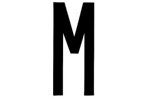 Lampa Αυτοκόλλητο Γράμμα Αυτοκινήτου "M" 8 x 3.5cm σε Μαύρο Χρώμα