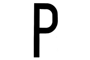 Lampa Αυτοκόλλητο Γράμμα Αυτοκινήτου "P" 8 x 3.5cm σε Μαύρο Χρώμα