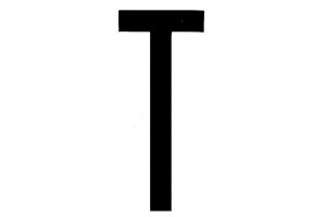 Lampa Αυτοκόλλητο Γράμμα Αυτοκινήτου "T" 8 x 3.5cm σε Μαύρο Χρώμα