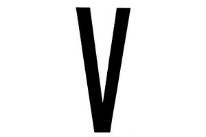 Lampa Αυτοκόλλητο Γράμμα Αυτοκινήτου "V" 8 x 3.5cm σε Μαύρο Χρώμα