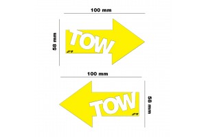 Simoni Racing ''TOW'' Αυτοκόλλητα Αυτοκινήτου 10 x 5.8cm σε Κίτρινο Χρώμα 2τμχ