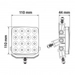 Προβολεας WL-26 16LED 48W 3300lm 10>30V 110x110x44mm 3 Θεσεων Με Φως Διαθλασης 1ΤΕΜ.