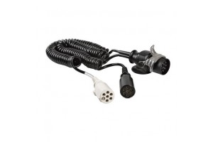 Ανταπτορας Διπλος Φορτηγου 24V 24N-S/15ΠΟΛΩΝ Με Καλωδιο Σπυραλ 4.5m Erich Jaeger