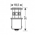 Lampa P21W 24/28V BA15s 30lm HYPER-LED24 Πορτοκαλι (ΜΟΝΟΠΟΛΙΚΟ) Blister 1ΤΕΜ.