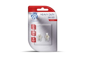 Bax 24V B8,5d 0,24W Led 1xFLUX 5mm Λευκο Διαθλαση Blister 2ΤΕΜ. M-TECH