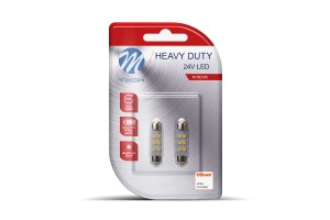Λαμπακια Πλαφονιερας C5W 24V SV8,5 41mm Osram Led 6xSMD2835 Λευκο Heavy Duty Blister 2ΤΕΜ. M-TECH