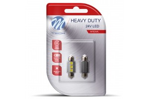 Λαμπακια Πλαφονιερας C5W/C10W 24V 1W SV8,5 36mm Led CAN-BUS 3xSMD5050 Λευκο Blister 2ΤΕΜ. M-TECH