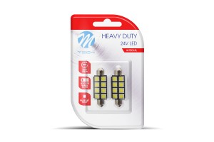 Λαμπακια Πλαφονιερας C5W 24V 0,24W SV8,5 41mm Led CAN-BUS 8xSMD505 Λευκο Blister 2ΤΕΜ. M-TECH