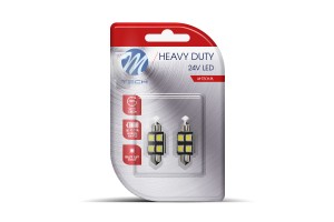 Λαμπακια Πλαφονιερας C5W 24V 0,24W SV8,5 36mm CAN-BUS 4xSMD5050 Premium Λευκο Blister 2ΤΕΜ M-TECH