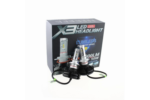 Led Kit X3 Headlight H4 6000LM 50W 2Τεμ.