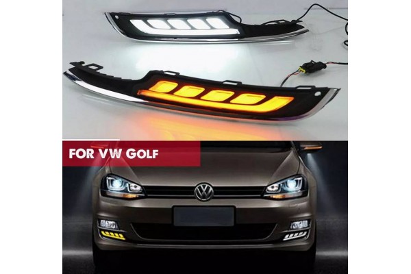 Drl Set Για Vw Golf Vii (7) 13-17 Με Απλό Προφυλακτήρα Drl & Φλας Dynamic 2 Τεμάχια