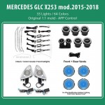 Ambient Light Full Kit Για Mercedes-Benz GLC-Class X253 19-22 Με Bluetooth Με 33 Φώτα / 64 Χρώματα